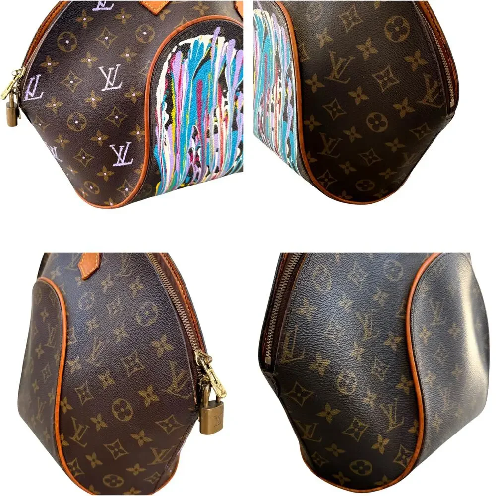 Louis Vuitton Ellipse MM Monogram Custom Hand-Painted Art Bag Vintage 1998